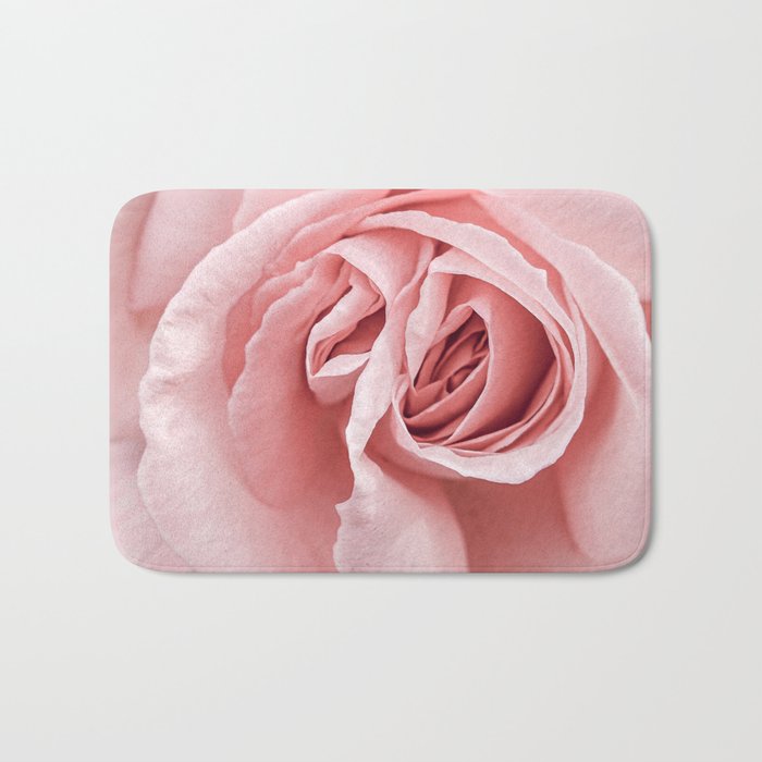 Blush Pink Rose Petal Art Print | Floral Photography In Pastel Color Photo Bath Mat