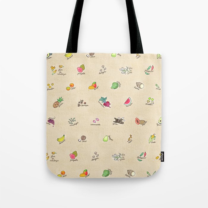 Las Frutas Y Verduras De Latinoamerica Tote Bag By Elizastein Society6 Las Frutas Y Verduras De Latinoamerica Tote Bag