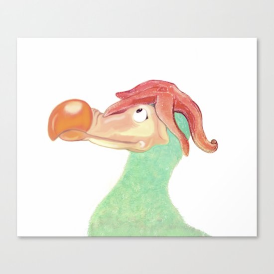 Dodo and starfish white Canvas Print