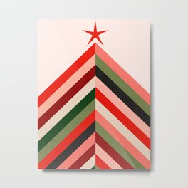 Chevron Christmas tree Metal Print