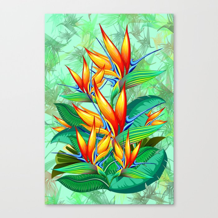 Bird of Paradise Flower Exotic Nature Canvas Print
