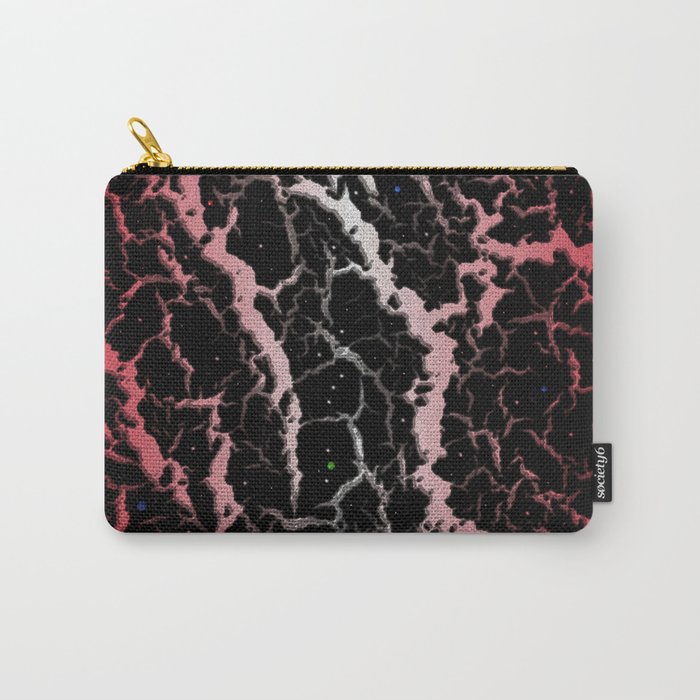 Cracked Space Lava - Coral/White Carry-All Pouch