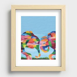 Abstract Elephants Recessed Framed Print