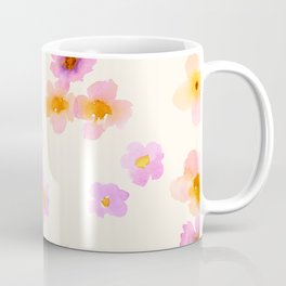 Watercolor Floating Flowers Ivory Pattern Coffee Mug