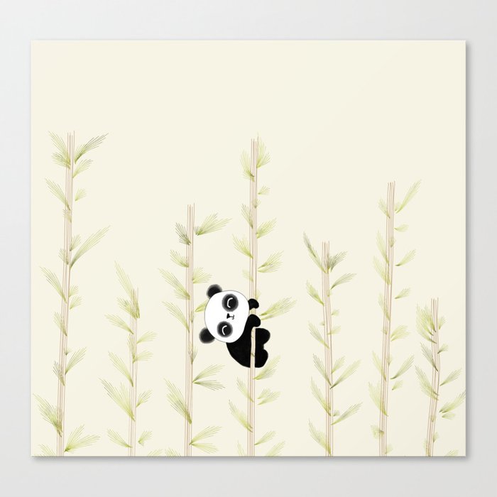 Panda bamboo Canvas Print