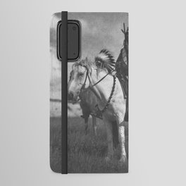 Sioux Native American First Nation Chiefs on the plains black and white photograph  Android Wallet Case