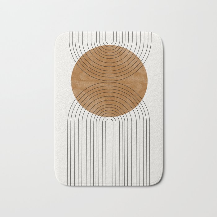 Abstract Flow Bath Mat | Graphic-design, Digital, Watercolor, Line-art, Arch, Circle, Simple, Geometric, Trendy, Modern