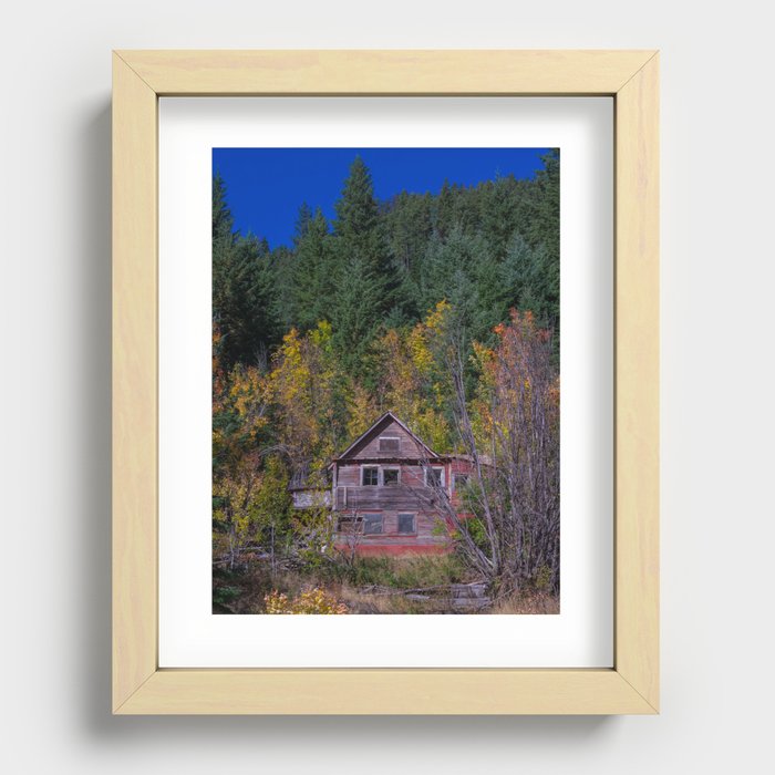 Little Autumn Cottage Recessed Framed Print