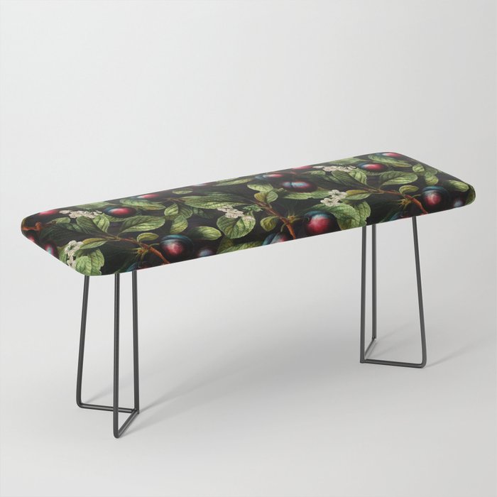Vintage Night Fall Fruits Flowers And Plum Garden  Bench