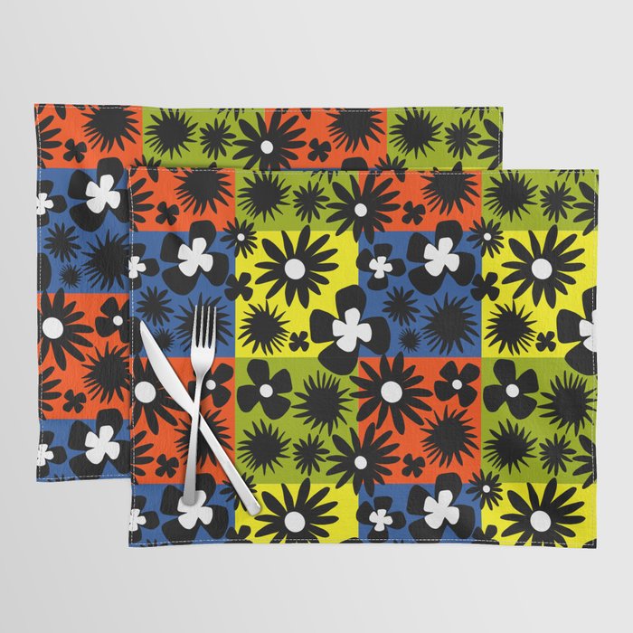 Multicolor Modern Tropical Wild Flowers Placemat