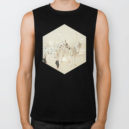 White Horses Biker Tank