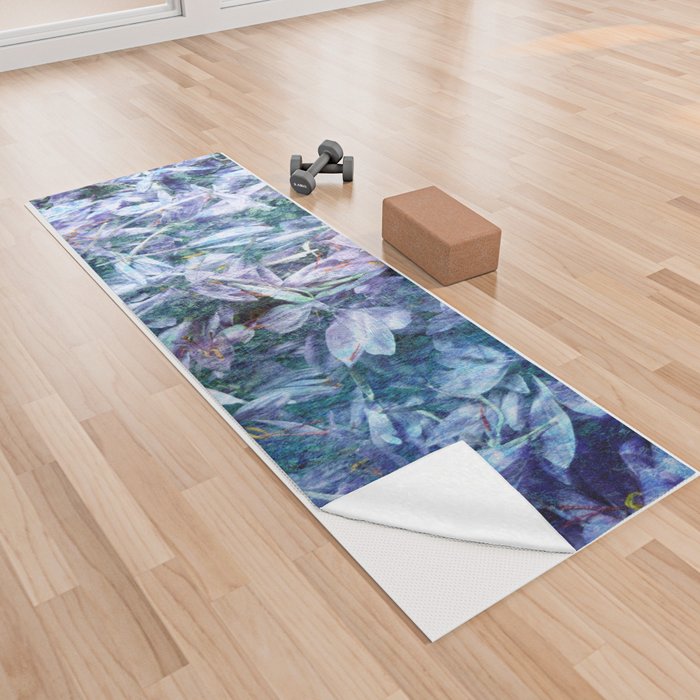 blue purple floral fairy bed Yoga Towel