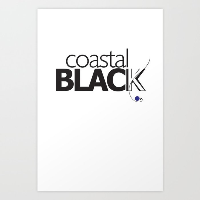 coastal black tshirt Art Print