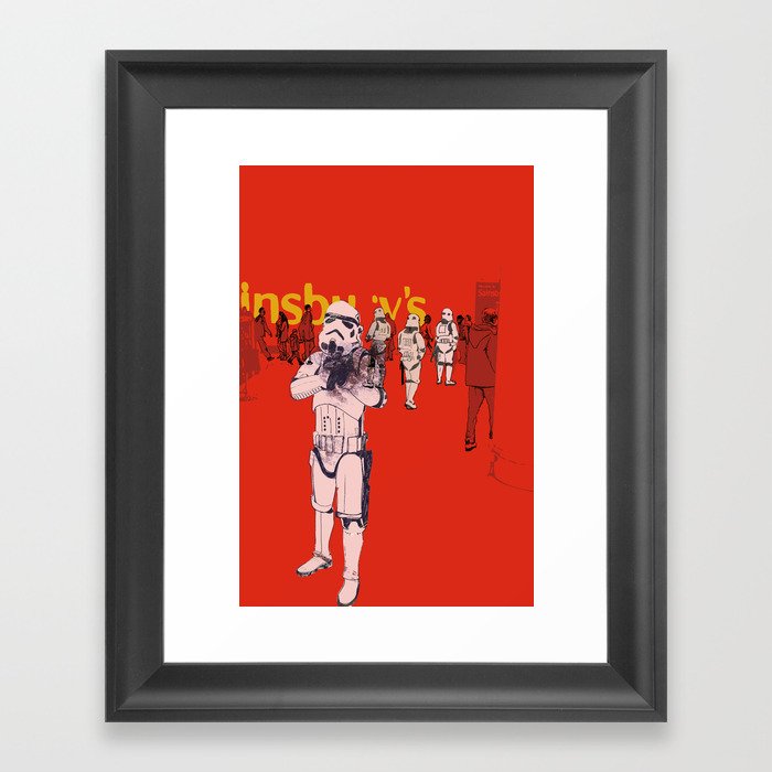 Stormtroopers at Sainsbury's Framed Art Print