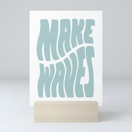 Make Waves Seafoam Blue Mini Art Print