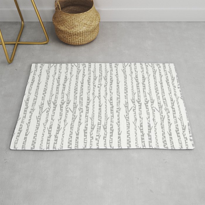 Birch Trees Minimal Grey And White Nursery Home Decor Office Minimalist Forest Nature Rug By Andrealaurendesign Birch Trees Minimal Grey And White Nursery Home Decor Office Minimalist Forest Nature Rug By Andrealaurendesign