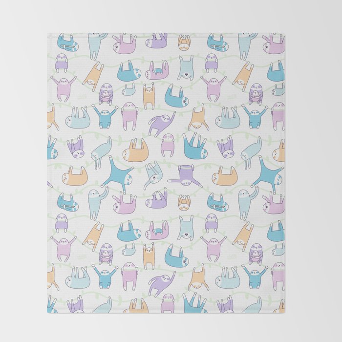 Lazy Sloths Doodle Pastel And Kawaii Throw Blanket By Adorable Kawaii Throw Blanket Lazy Sloths Doodle Pastel And Kawaii Throw Blanket By Adorable Kawaii Throw Blanket