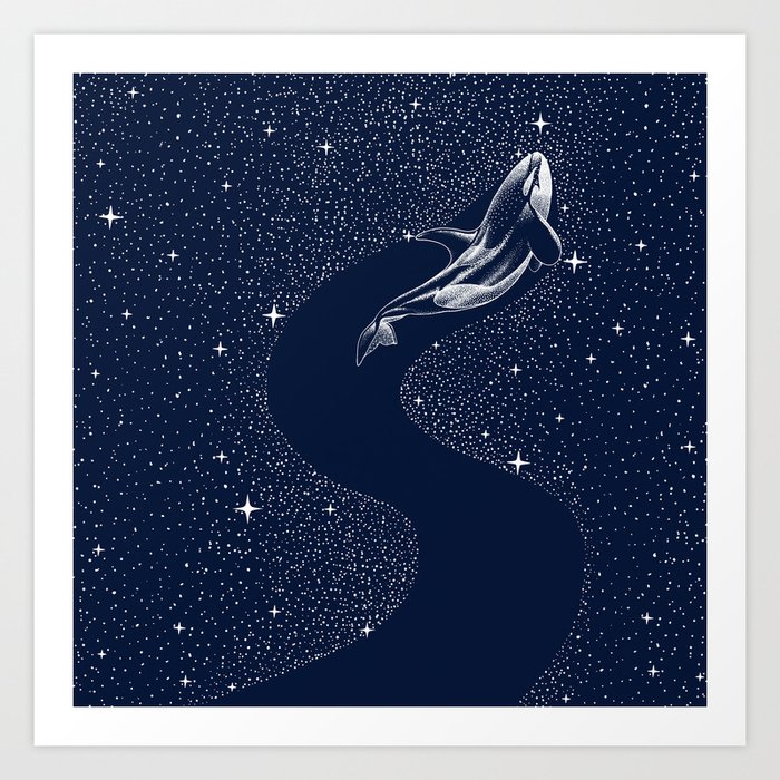starry orca Art Print