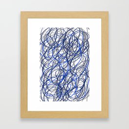 Squiggles - Blue Framed Art Print
