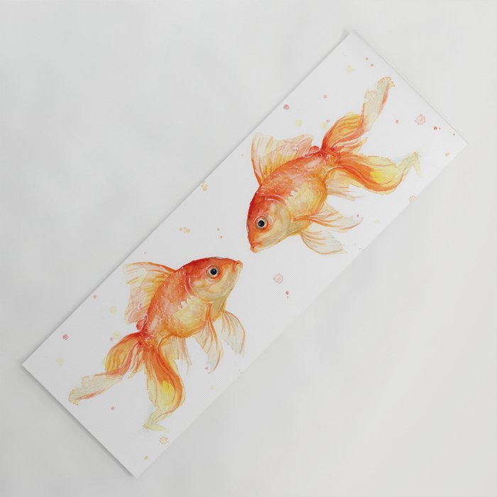 Goldfish Love Watercolor Fish Painting Yoga Mat By Olechka Society6