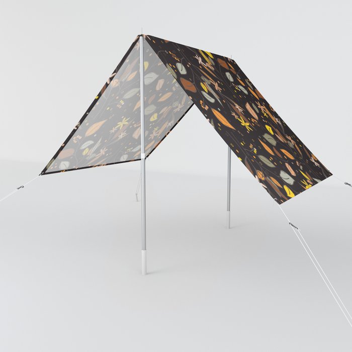 Autumn leaves, berries and flowers - fall themed pattern Sun Shade