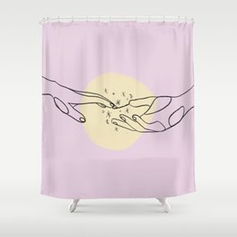 The Spark Between the Touch Of Our Hands Shower Curtain
