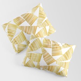 Golden Abstract Shapes Collage Pillow Sham