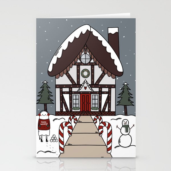 Winter Cottage Stationery Cards