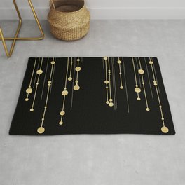 Black and Gold Area & Throw Rug