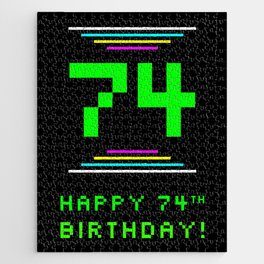 [ Thumbnail: 74th Birthday - Nerdy Geeky Pixelated 8-Bit Computing Graphics Inspired Look Jigsaw Puzzle ]
