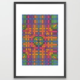 Color Grid Pattern Framed Art Print