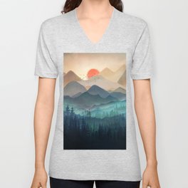 Wilderness Becomes Alive at Night V Neck T Shirt