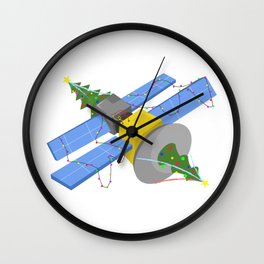 A Christmas in Space Wall Clock