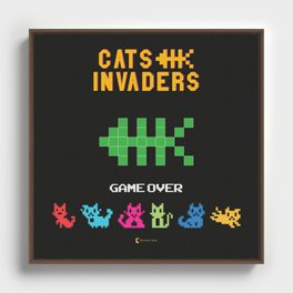 Cats Invaders - "Game Over" screen Framed Canvas