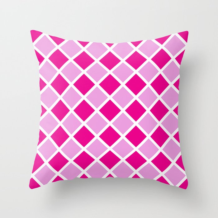 Checkered Pattern - Pink Checks Texture 4 Throw Pillow