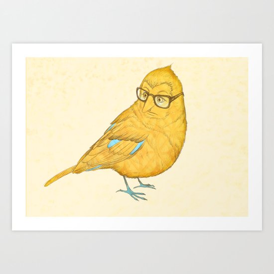 hipster birdy Art Print