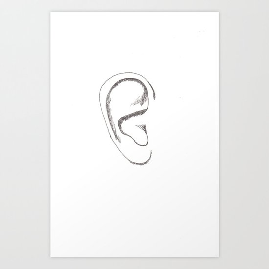 an earful Right Art Print