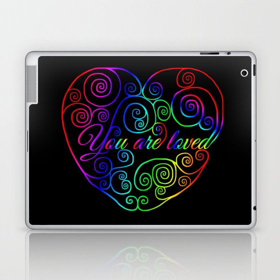 Rainbow You are Loved Heart Laptop & iPad Skin
