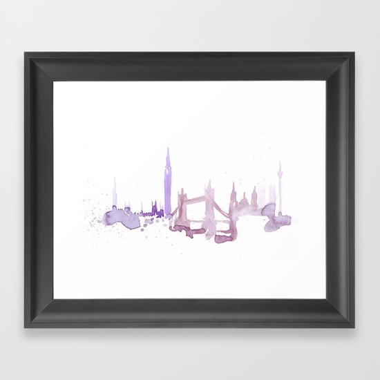 Watercolor landscape illustration_London Framed Art Print
