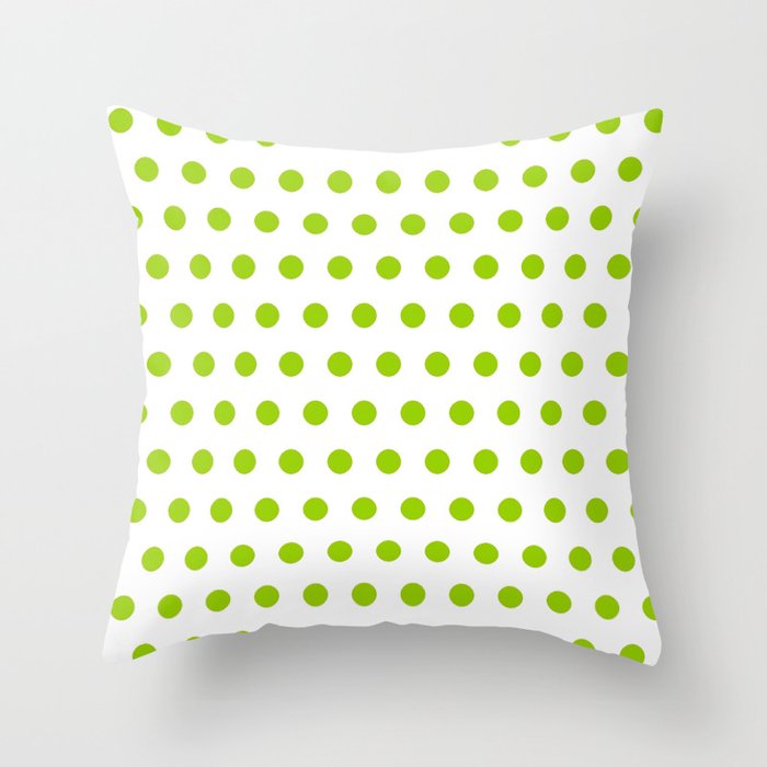 new polka dot 48 - green Throw Pillow