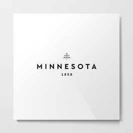 Minnesota Metal Print | Typography, State, Pride, Graphicdesign, Minnesota, Unitedstates, Black And White 