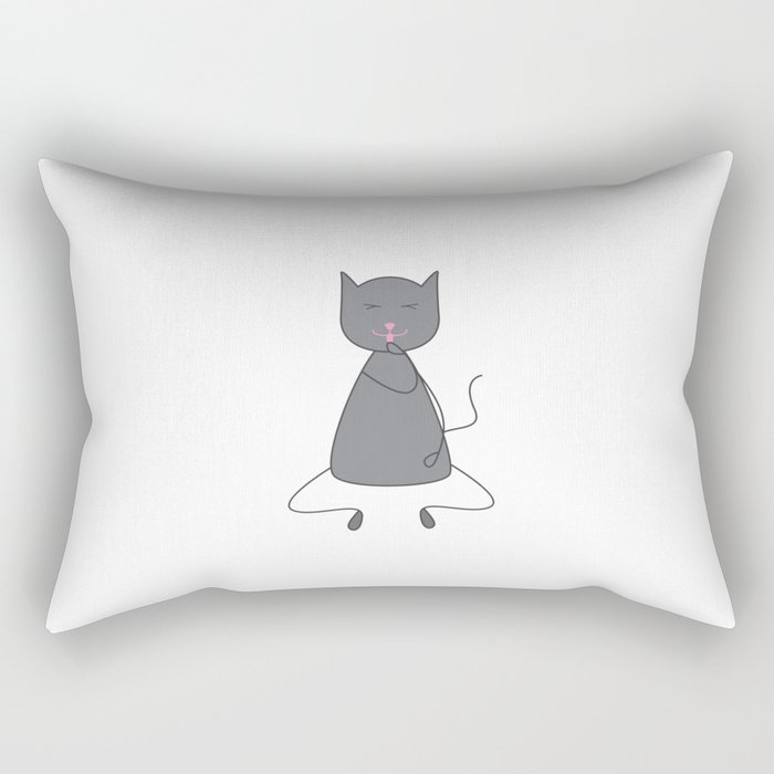 Cute grey colored cat Rectangular Pillow
