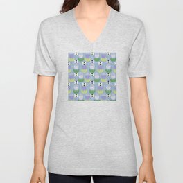 Bumble Bee Tulips | Lilac V Neck T Shirt