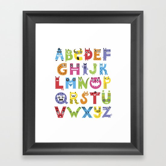 Alphabet Monsters Framed Art Print