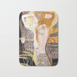 The Mermaids, Water Serpents floral maritime painting by Gustav Klimt Bath Mat | Thekiss, Painting, Nude, Motherhood, Portrait, Bestfriends, Italy, Female, Redheads, Blonds 