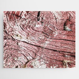 Texture design of an old rotten wood, badly cracked with time Jigsaw Puzzle