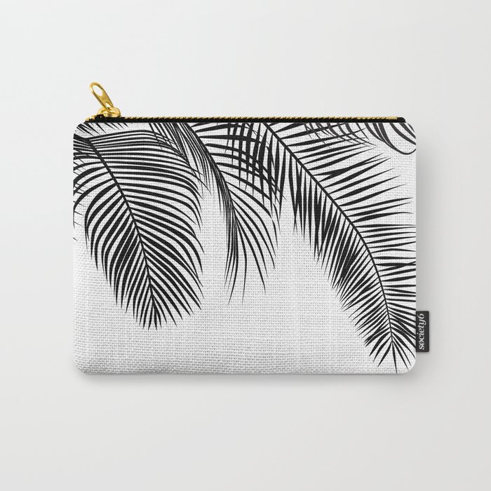 black palm tree leaves pattern carry all pouch by martaolgaklara