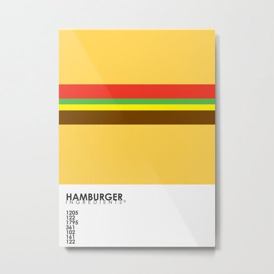 Pantone Food - Hamburger Metal Print