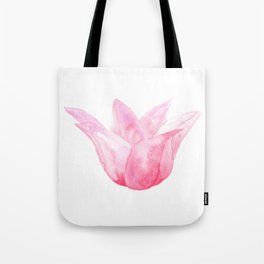 Letting Go - Beautiful Pink Tulip Watercolor Tote Bag