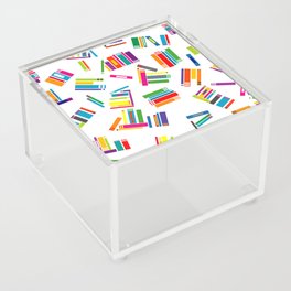 Wrapping paper with colored books Acrylic Box